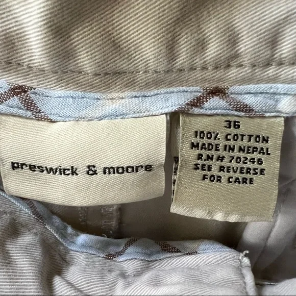 Mens PRESWICK & MOORE Cotton PLEATED Golf CASUAL SHORTS Size 36 - Picture 8 of 9